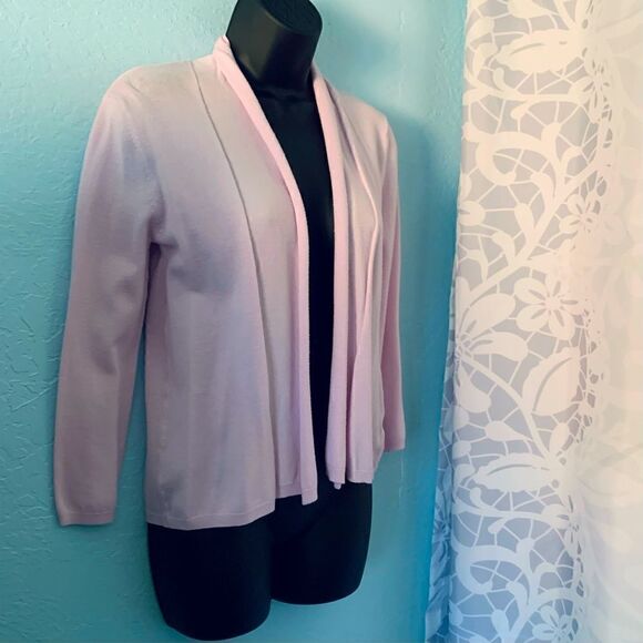 Zara Pink Knit Open Front Cardigan Sweater Size Small - Picture 4 of 8